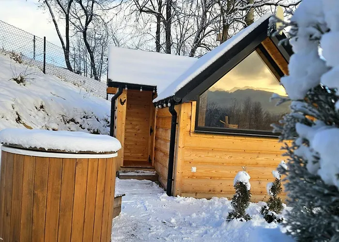 Goralska 2 Highland - Split Ac, Jacuzzi, Sauna, Private Parking, Mountains View, Garden, Domek alpejski Zakopane